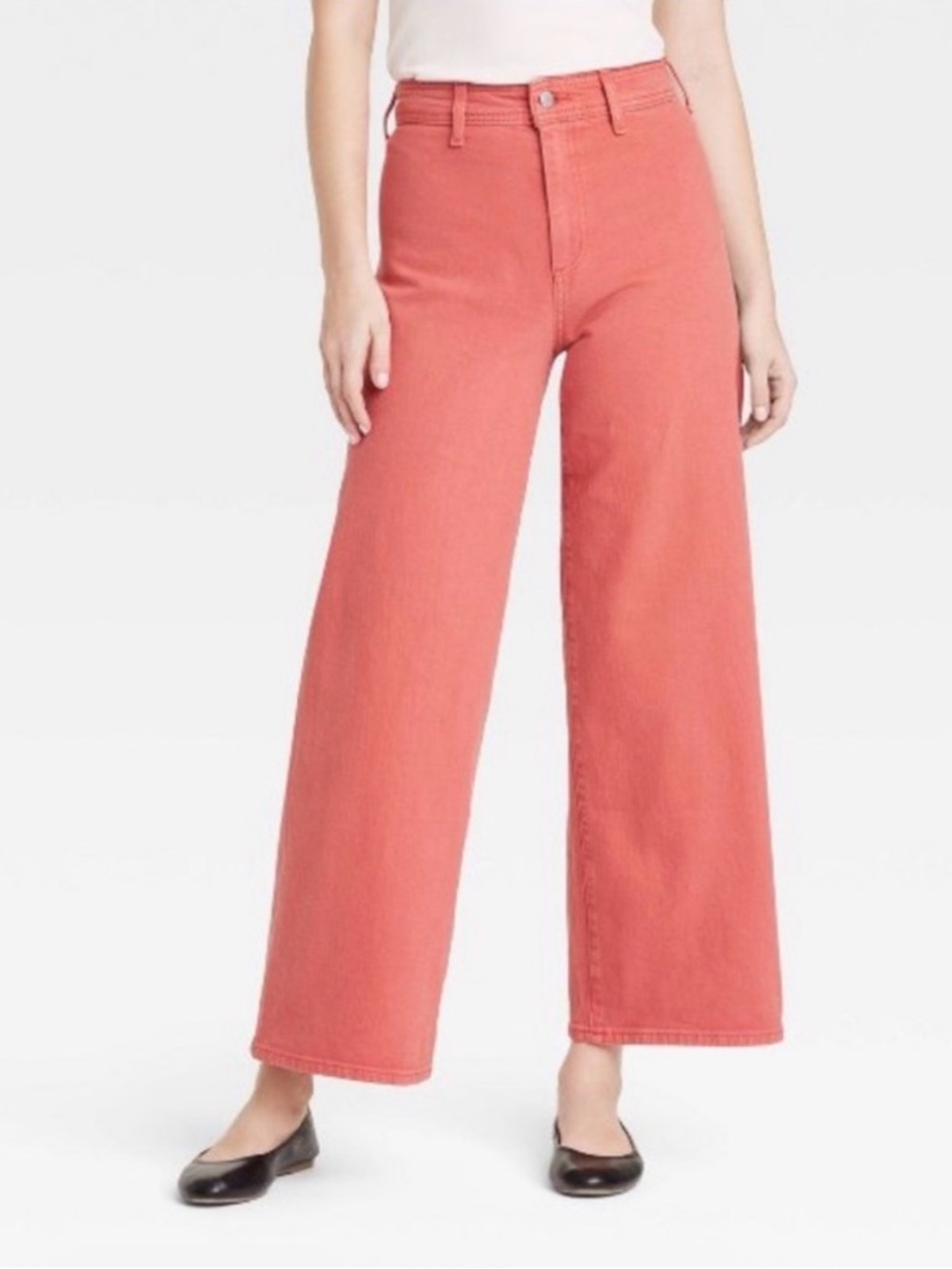 Universal Thread High-Rise Wide Leg Jeans in Coral Pink